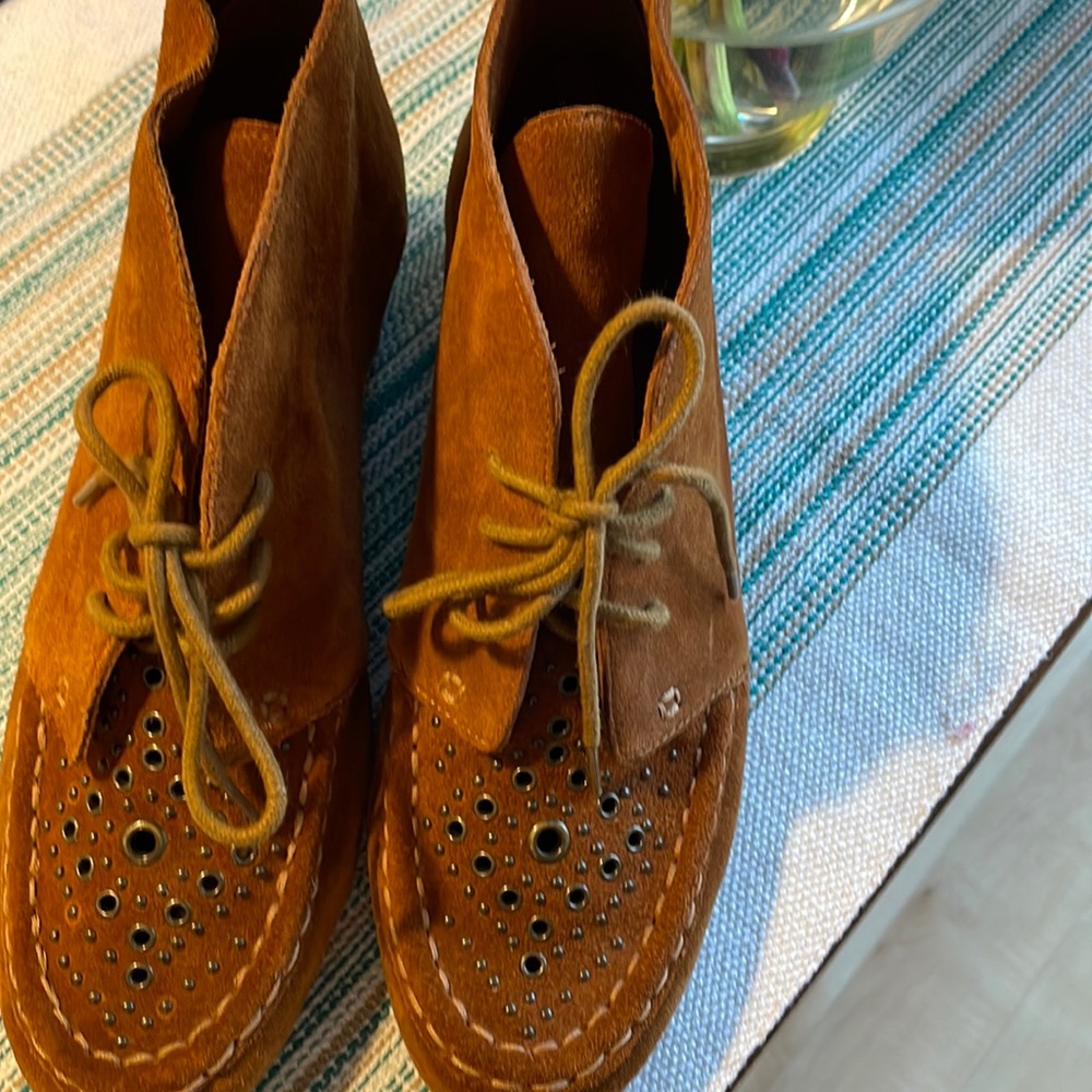 Steve Madden Suede Wedge Moccasins with Embellishments